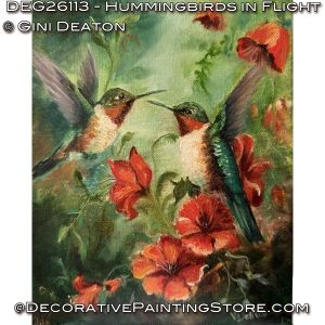 Hummingbirds in Flight (Oil) Painting Pattern - Gini Deaton